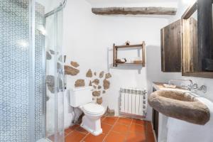 a bathroom with a toilet and a sink at El Cup in La Torre d'En Besora +23 photos