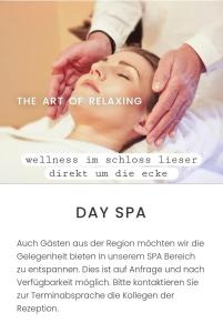 an advertisement for the art of relaxation spa at das rote Ferienhaus Terlinden in Lieser
