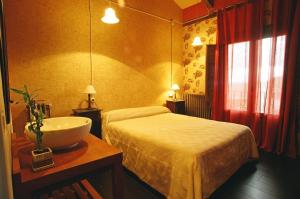 a hotel room with a bed and a sink at Reoyo 1 in Mambrilla de Castrejón