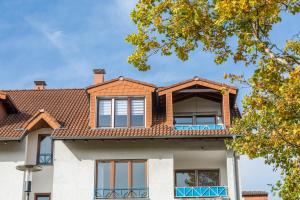 a house with a red roof at Ferienwohnung Schlegel in Singen
