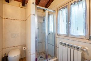 a bathroom with a shower and a toilet at Residence Al Pozzo in Capannori