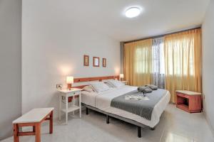 a bedroom with a large bed and a window at Apartamento Retama in Adeje