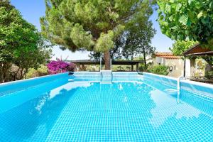 a blue swimming pool with a tree in the background at Can Wancho in Botarell