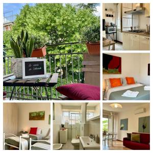 a collage of four pictures of a room at A casa di Deborah in Padova