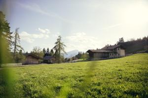 a field of green grass with houses in the background at Obertimpflerhof Wohnung Lola in Verano