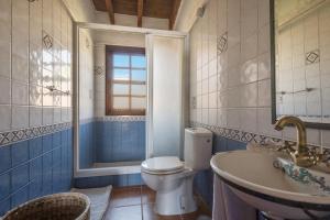 a bathroom with a toilet and a sink and a shower at La Cuadra de Arona in Arona +20 photos