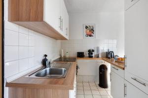 a small kitchen with a sink and a counter at Domus Lux 404 in Bad Säckingen