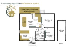 a floor plan of a house at Ferienhaus Urwald in Hofgeismar