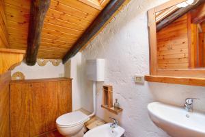 a bathroom with a toilet and a sink at Cascina Taronico in Bellagio +32 photos
