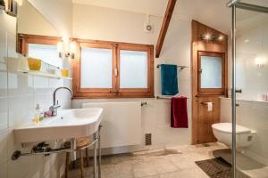 a bathroom with a sink and a toilet at Chalet Franclair in Samoëns