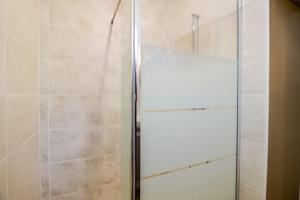 a shower with a glass door in a bathroom at Appartement La Pierre in Saint-Médard-de-Mussidan +13 photos