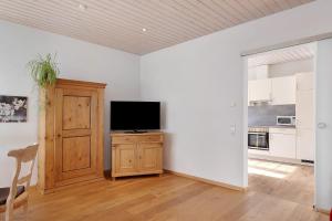 a living room with a television on a wooden cabinet at Ferienwohnung Dietsche Todtnau in Todtnau +87 photos