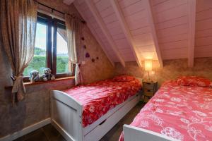 a bedroom with two beds and a window at Lodjadis in Labaroche