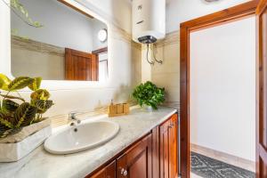 a bathroom with a sink and a mirror at Su Niu de Arbus in Arbus