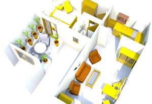 an illustration of a floor plan of a house at Aptos Monasterio de San Antonio 1 in Icod de los Vinos