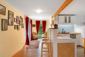 a kitchen with a sink and a counter top at Landhüsli Illmensee in Illmensee