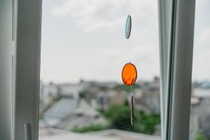 a close up of a window with a view at Logement calme proche centre ville in Rennes