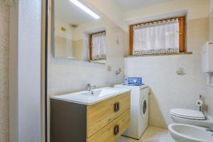 a bathroom with a sink and a toilet at Villetta Crepaz in Canazei +18 photos