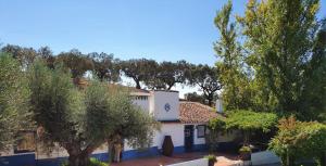 a white house with a tree in front of it at Monte Horta da Velhinha in Redondo