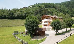 an aerial view of a building in a field at Talblick Apartement 2 in Laion