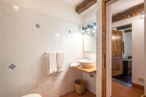 a bathroom with a sink and a toilet at Podere Montorgialino in Murlo