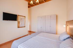 a bedroom with a large bed and a mirror at Casa Quemahierro 2 in Icod de los Vinos +21 photos