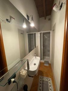 a bathroom with a sink and a mirror at La casa di Enea in Goito