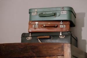 a pile of suitcases stacked on top of each other at Beb La Patataia Home in Bormida