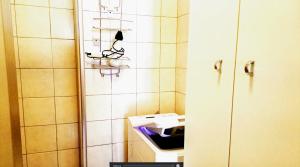 a small kitchen with a stove in a room at Antelao Relax a Vinigo in Vinigo +11 photos