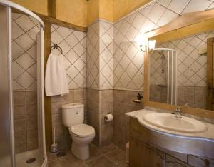 ein Badezimmer mit Toilette und Waschbecken in der Unterkunft Las Espigas in Canalejas de Peñafiel + 14 Fotos