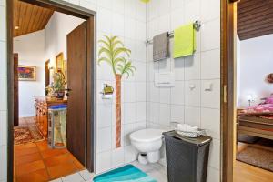 a bathroom with a toilet in a room at Ferienwohnung Schindele in Langenargen +18 photos