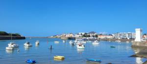 a group of boats are docked in a harbor at Chambre D'hôtes À 2 Pas Des Plages in Notre-Dame-de-Riez