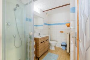 a bathroom with a shower and a toilet at Maison à Saint-Blimont in Saint-Blimont +25 photos