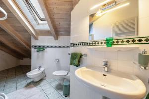 a bathroom with a sink and a toilet at Weingut Lieselehof Apt Panorama in Caldaro