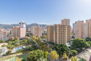 an aerial view of a city with tall buildings at Moby Dick in Benidorm