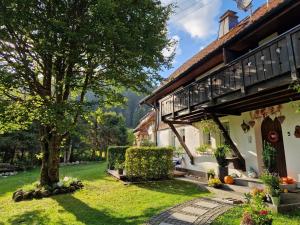 an exterior view of a house with a tree at Altes Zollhüsli in Schluchsee