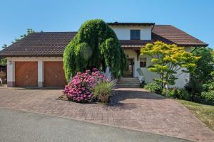 a house with a flowering bush in front of it at Unterm Nussbäumle in Adelhausen