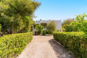 a driveway to a house with bushes and trees at Villa Camilla a Otranto in Otranto