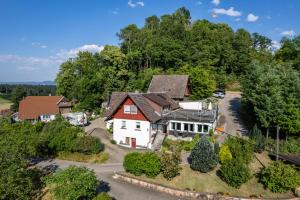 an aerial view of a house at Augensteins Burgzimmer in Seelbach
