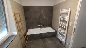 a bathroom with a bath tub in a room at Ferienhaus Kesper in Schottwien +14 photos