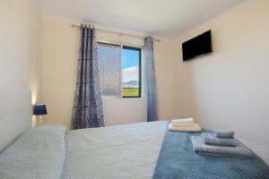 a bedroom with a large bed and a window at Levada Residence in Funchal
