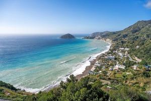 an aerial view of the ocean and a beach at Casa Quattrocchi in Barano d'Ischia