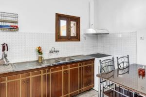 a kitchen with a sink and a counter top at Villa Houvarda in Karpathos