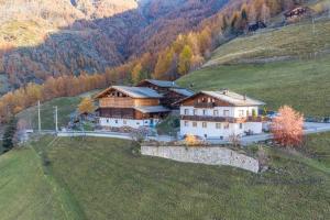 an aerial view of a house on a hill at Untervernatsch Fewo Ötzi in Senales
