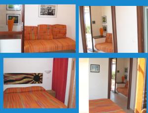 a collage of four pictures of a room at Isola Di Favignana in Favignana