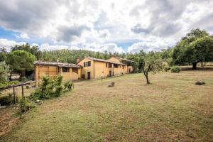a large yard with a house in the background at Glicine in Montieri