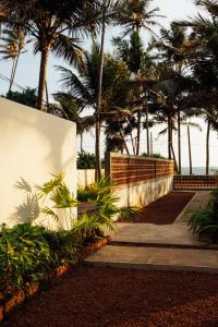 a walkway leading to the beach with palm trees at Malkoha Studios in Dickwella +11 photos