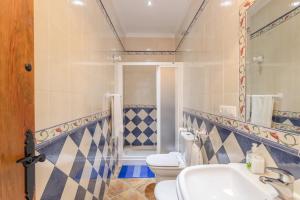 a bathroom with a toilet and a sink at Casa rural Villena in Frigiliana +15 photos