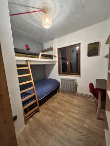 a room with a bunk bed and a ladder at Au Soleil in Séez