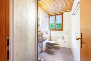 a bathroom with a toilet and a sink at Gasthaus Hirschen Holl in Elbenschwand +63 photos
